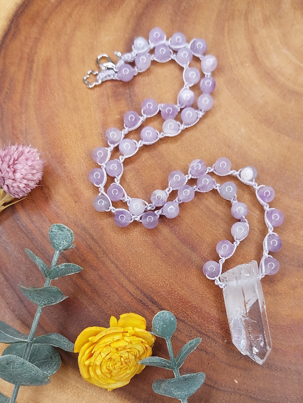 Amethyst Necklace, Raw Quartz Necklace made by Rust Belt Raised
